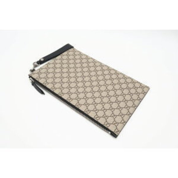 Gucci clutch bag GG Supreme BEE print x pouch beige brown multicolor - Picture 3 of 11